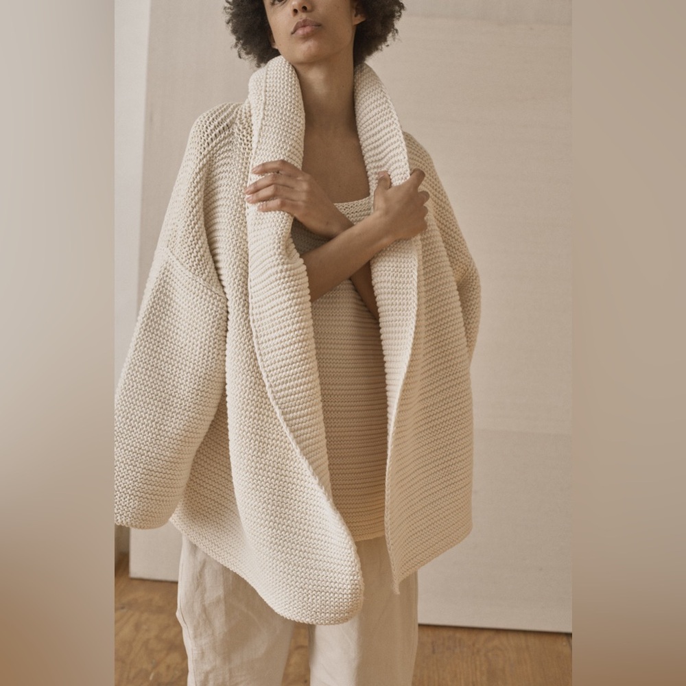 Lauren Manoogian Beige 100% cotton Links Cardigan